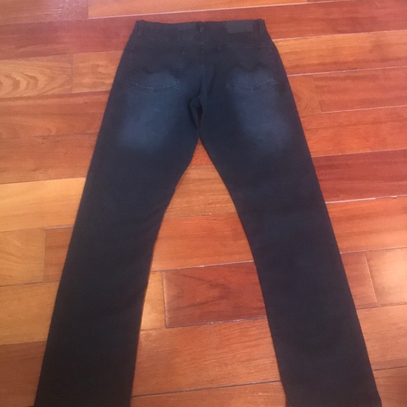Black Straight Leg Faded Jeans - Picture 3 of 6